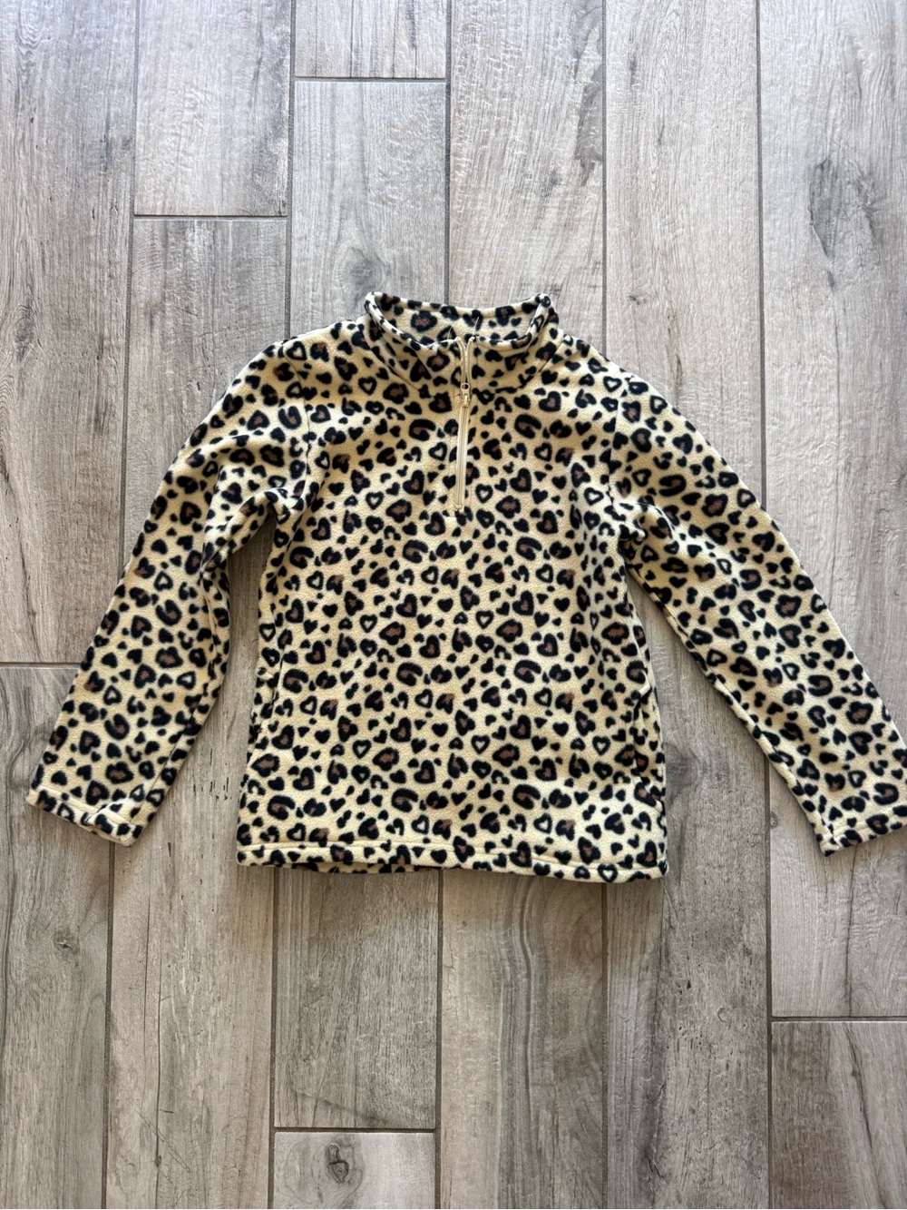 a.n.a Leopard-Print Fleece Pullover in Beige and Black